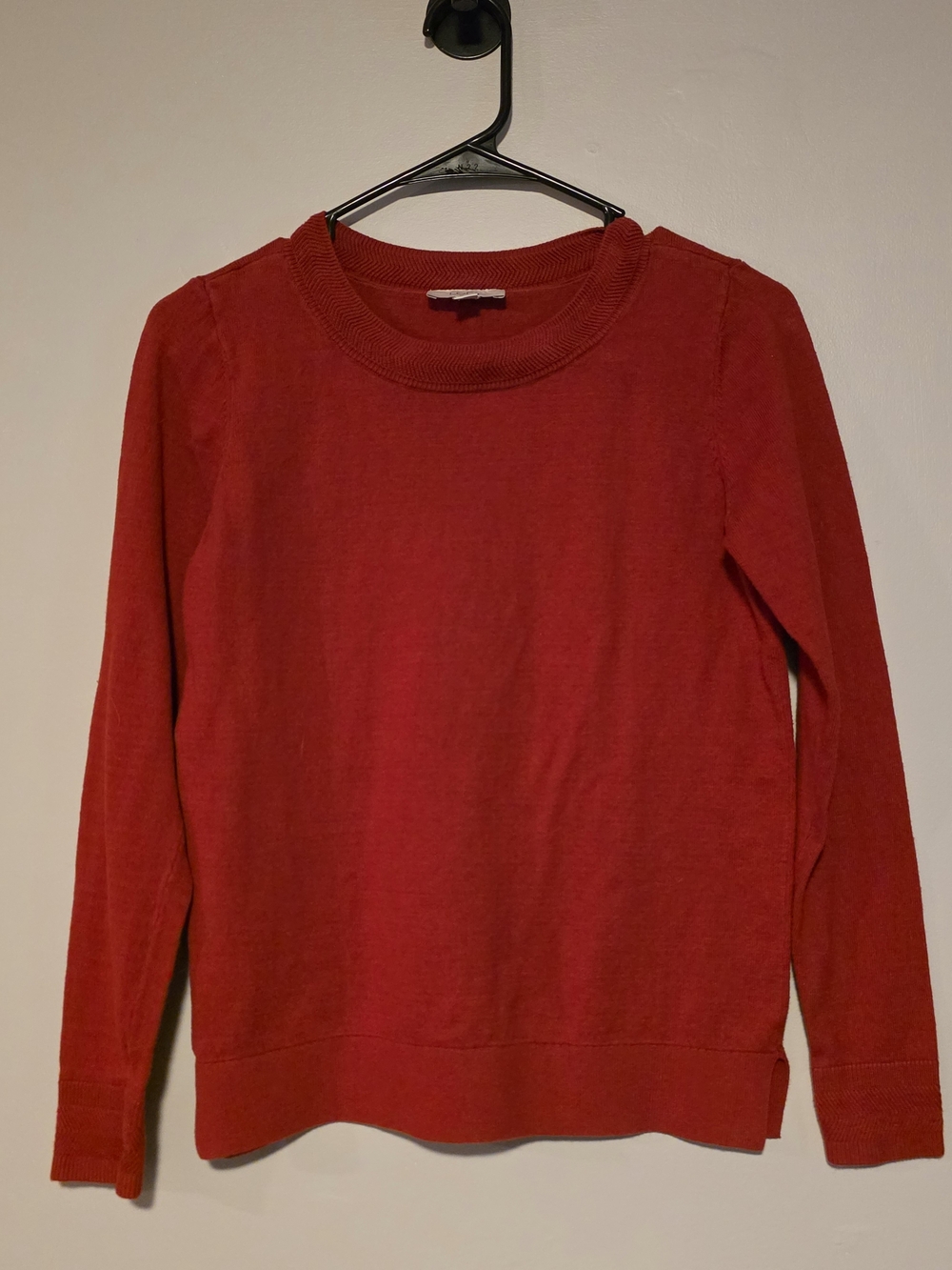 LOFT Red Knit Crewneck Sweater